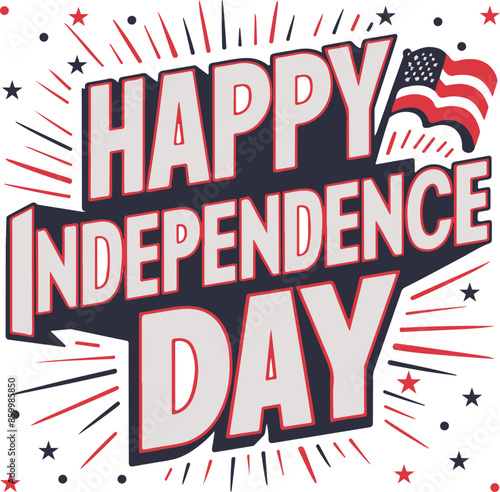 Happy Independence Day vector art illustration t-shirts design