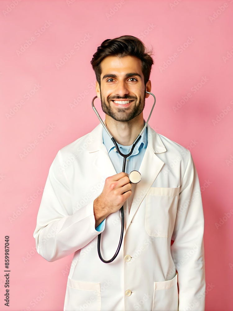 Vertical Portrait Of Male Doctor in White Coat Holding Stethoscope
Vertical Portrait Of Male Doctor in White Coat Holding Stethoscope