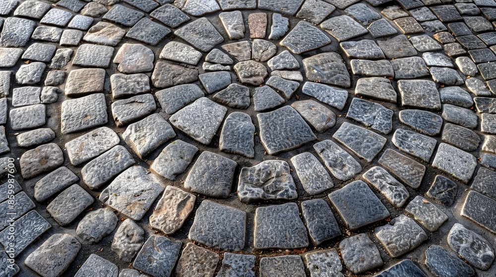 Circular Pattern Cobblestone Paving Texture with Space for Text Circular Pattern Cobblestone Paving Texture with Space for Text