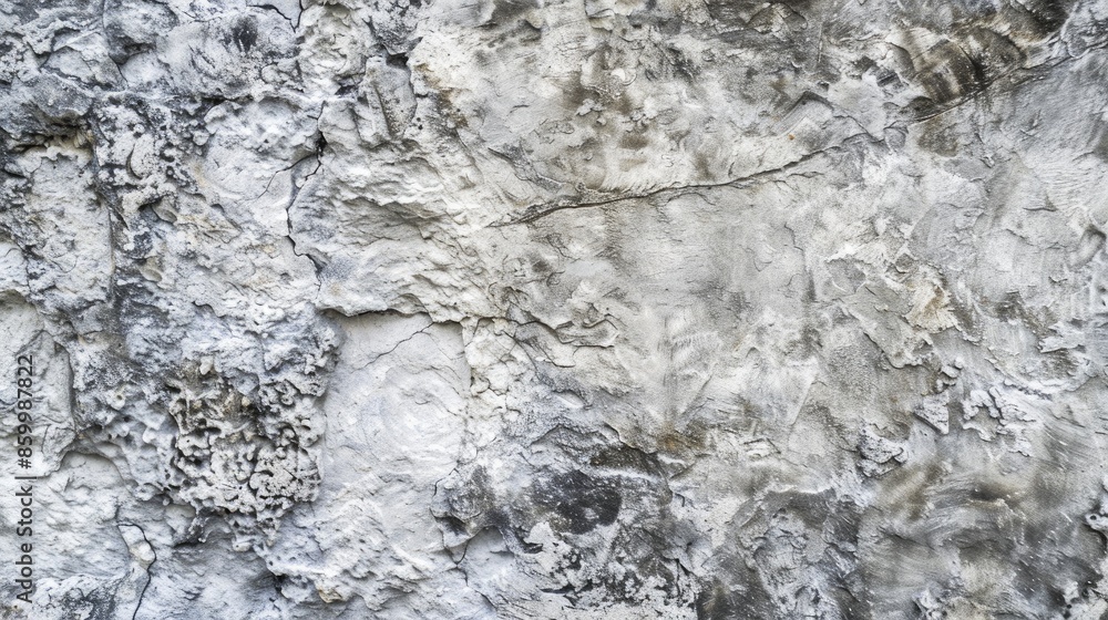Fototapeta premium Close up view of grungy grey and white stone texture background with space for design