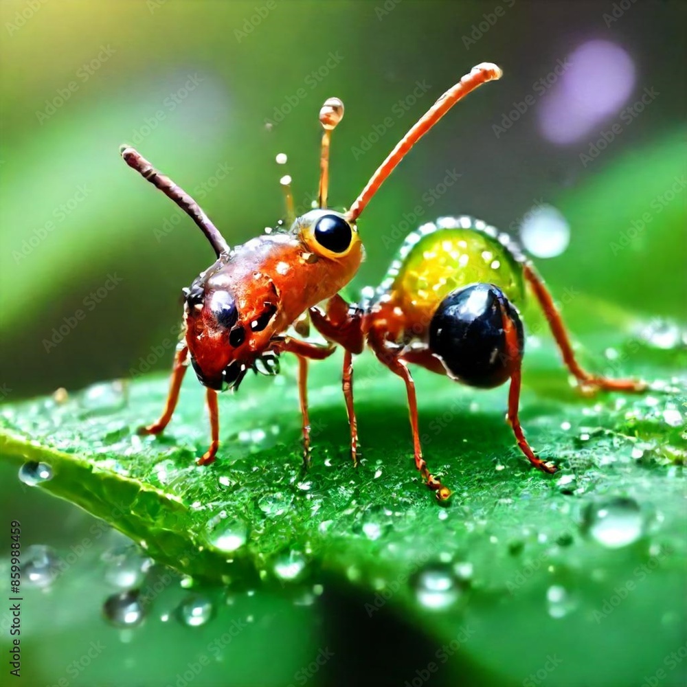 Fototapeta premium ant on leaf