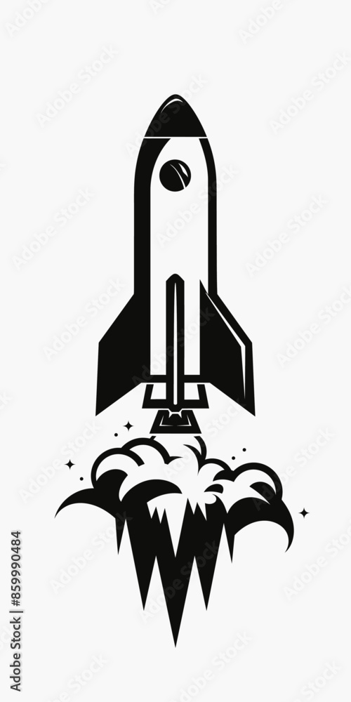 rocket in space vector illustration rocket in space vector illustration