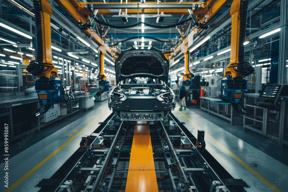Car Assembly Line in Modern Factory Car Assembly Line in Modern Factory