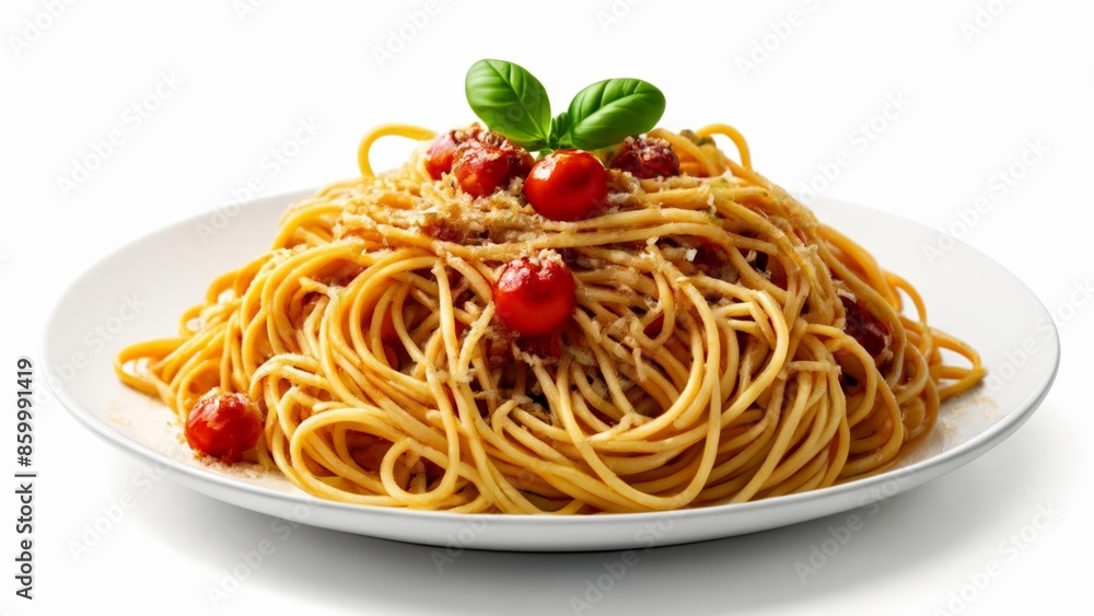 Deliciously twisted Spaghetti with cherry tomatoes and basil Deliciously twisted Spaghetti with cherry tomatoes and basil