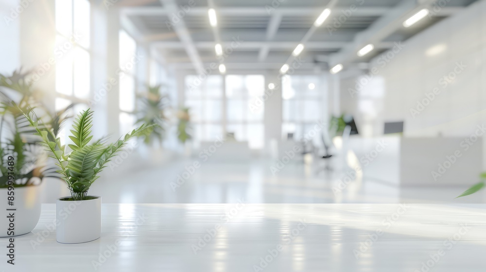 Potted plant on a table with natural light from windows Potted plant on a table with natural light from windows