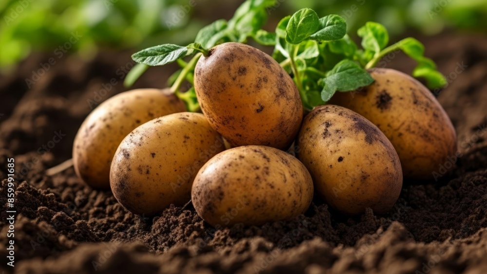 Freshly harvested potatoes ready for market Freshly harvested potatoes ready for market