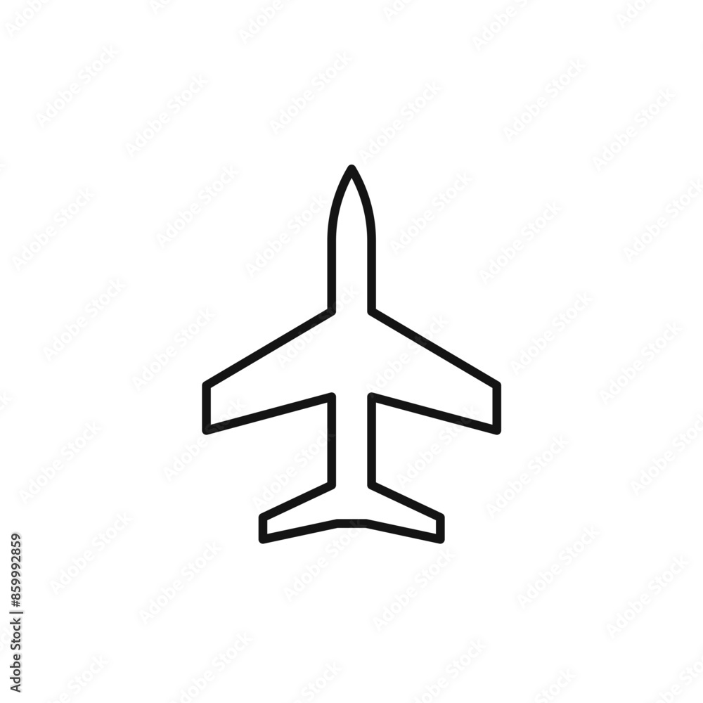 Fototapeta premium Airplane Travel Icon Perfect for Flights and Tourism