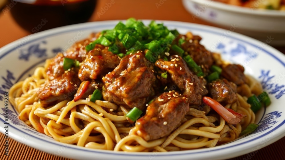 Delicious Asian stirfry with noodles and beef Delicious Asian stirfry with noodles and beef