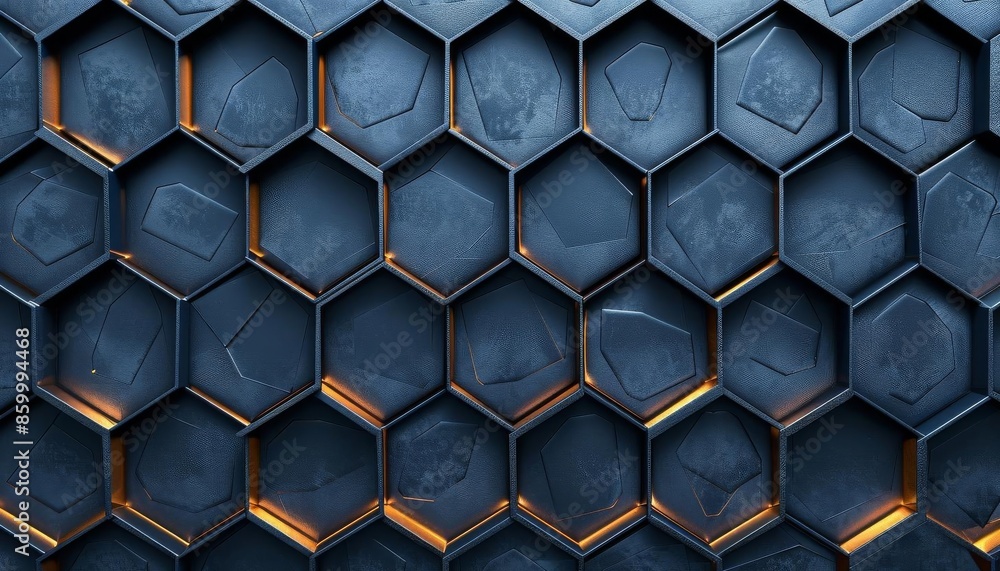 Honeycomb pattern on a dark blue background Honeycomb pattern on a dark blue background
