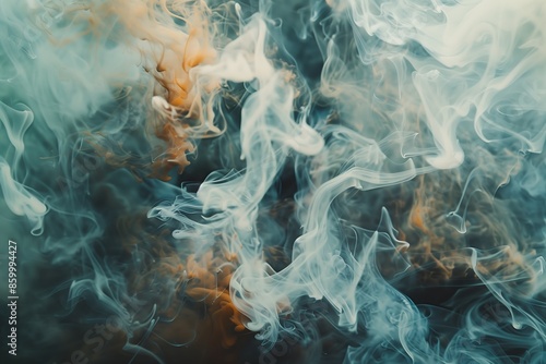  Abstract smoke on blue burn andblack  photo