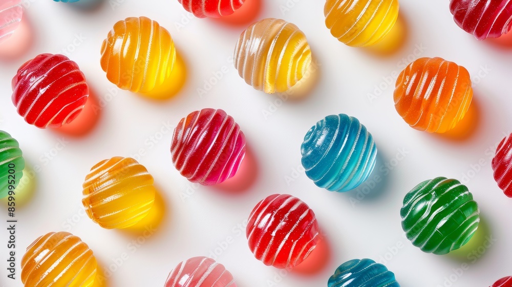 Colorful Pattern of Spiral Shaped Gummies Colorful Pattern of Spiral Shaped Gummies