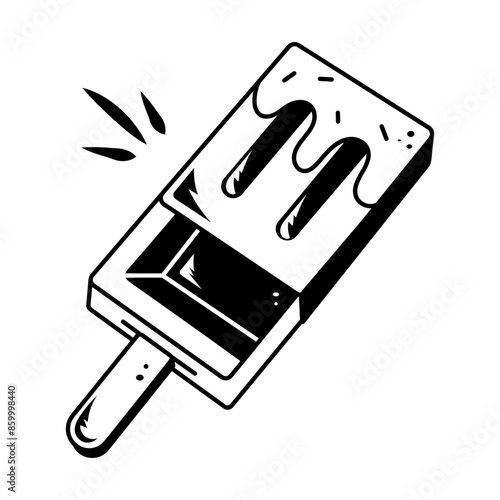 Hand drawn style icon of popsicle box 