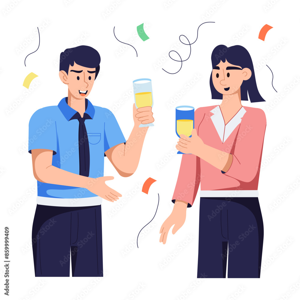 A customizable flat illustration of business party A customizable flat illustration of business party