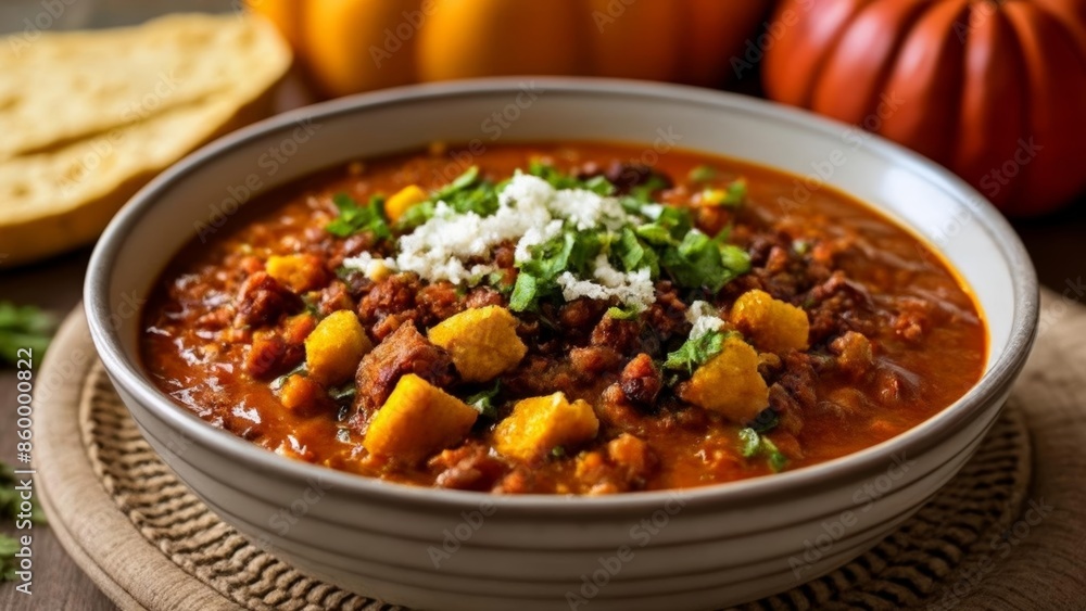 Warm up with a bowl of hearty chili Warm up with a bowl of hearty chili