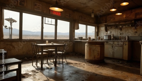 Abandoned Diner in the Desert.