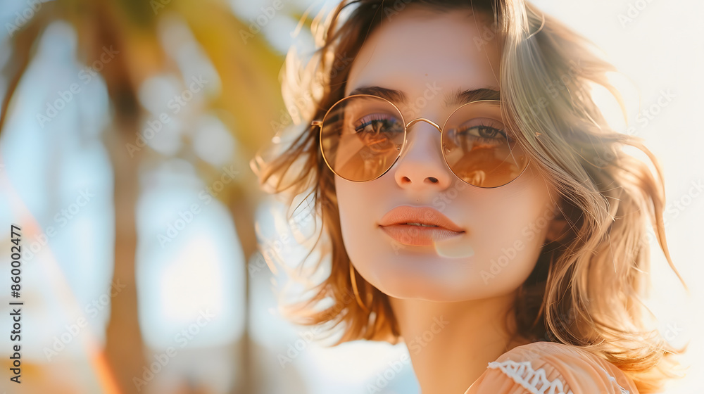 Fashion portrait of a beautiful girl on vacation : Generative AI Fashion portrait of a beautiful girl on vacation : Generative AI