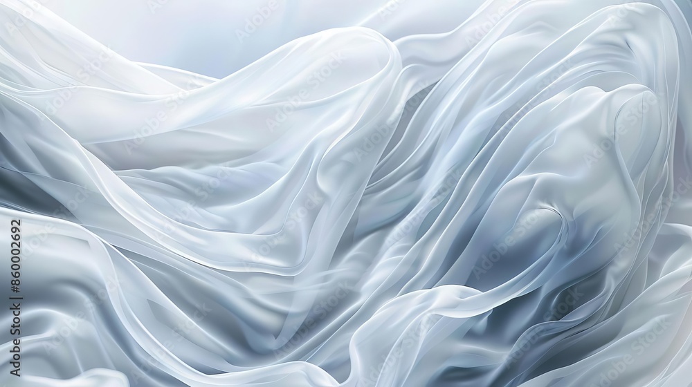 Fototapeta premium Light abstract background with flowing white waves