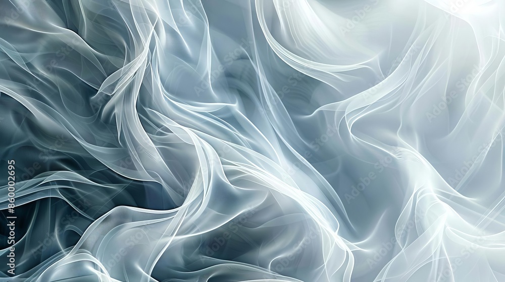 Obraz premium Light abstract background with flowing white waves