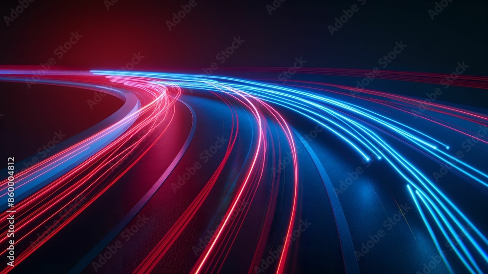 Abstract light trails on the road Abstract light trails on the road
