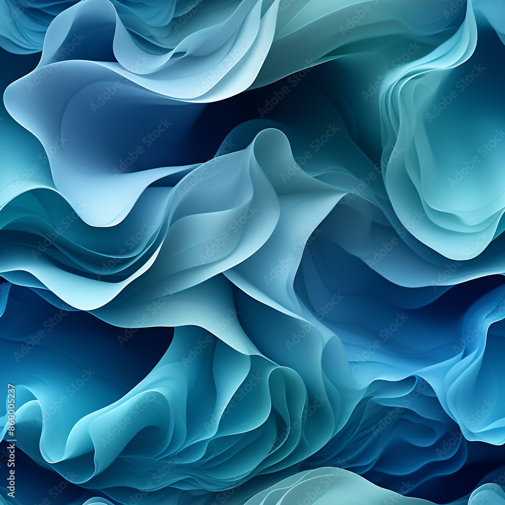 Detailed image of overlapping wavy lines in shades of blue and green Detailed image of overlapping wavy lines in shades of blue and green