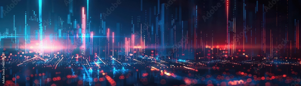 Glowing wireframe financial chart with blue candlesticks on a dark gradient background glow wireframe financial chart blue candleholder dark gradient background finance money spark Glowing wireframe financial chart with blue candlesticks on a dark gradient background glow wireframe financial chart blue candleholder dark gradient background finance money spark