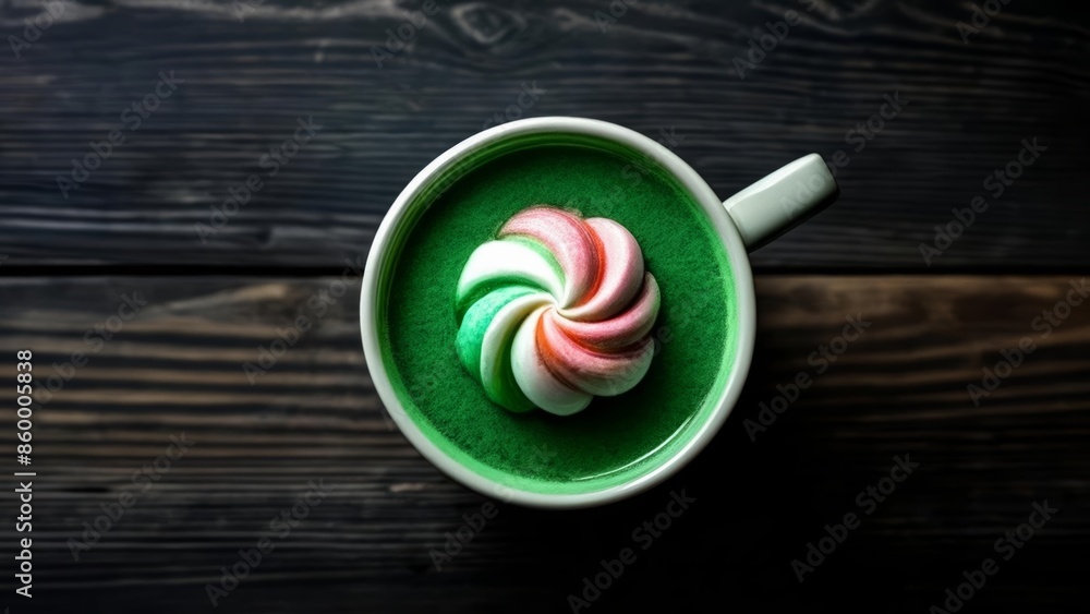 Deliciously twisted treat in a vibrant green cup Deliciously twisted treat in a vibrant green cup