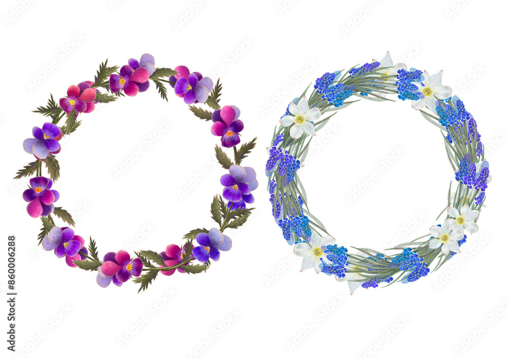 Discover vibrant floral wreaths in purple and blue shades, ideal for different occasions Discover vibrant floral wreaths in purple and blue shades, ideal for different occasions