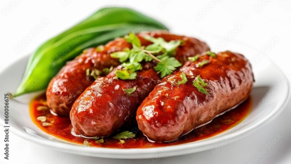 Deliciously grilled sausages ready to be savored Deliciously grilled sausages ready to be savored
