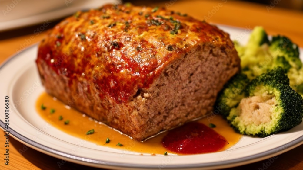 Deliciously grilled meat with vibrant broccoli ready to be savored Deliciously grilled meat with vibrant broccoli ready to be savored