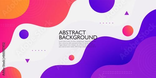 Modern purple orange geometric business banner design. creative banner design with wave shapes and lines for template. Simple horizontal banner. Eps10 vector