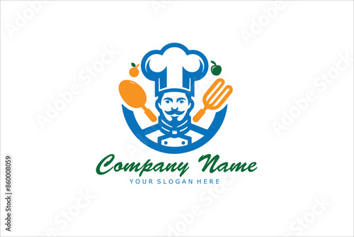 chef logo design vector illustration, restaurant symbol vector