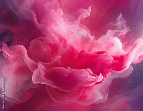 Vivid Explosion: Defocused Pink Red Paint and Vapor