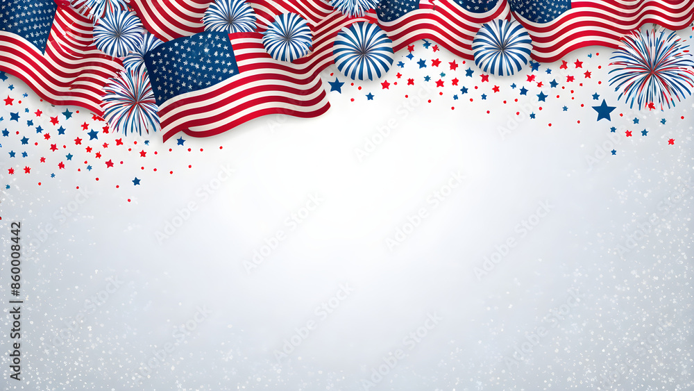 Obraz premium Fourth of July concept background, Independence day wallpaper for commercial, ai generated