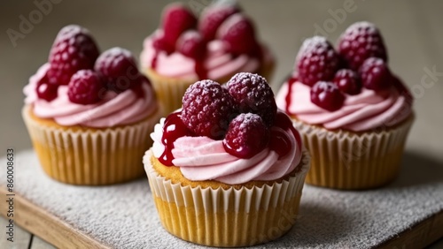  Delicious raspberry cupcakes ready to be savored