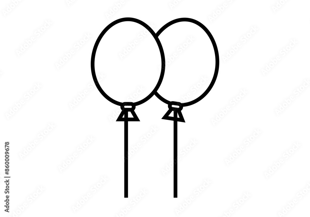 Icono negro de dos globos en fondo blanco