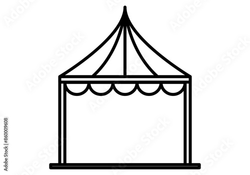 Icono negro de carpa para celebraciones