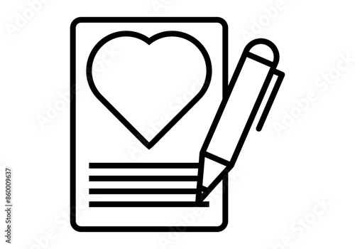Icono negro de contrato de matrimonio con boli