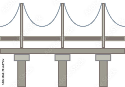 Puente de carretera con pilares colgando