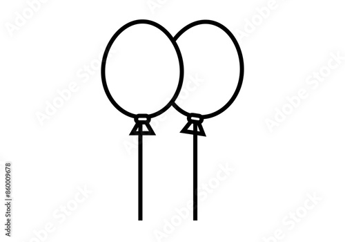 Icono negro de dos globos en fondo blanco