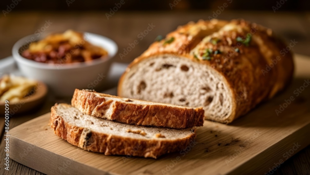 Deliciously rustic bread and hearty beans a wholesome meal Deliciously rustic bread and hearty beans a wholesome meal