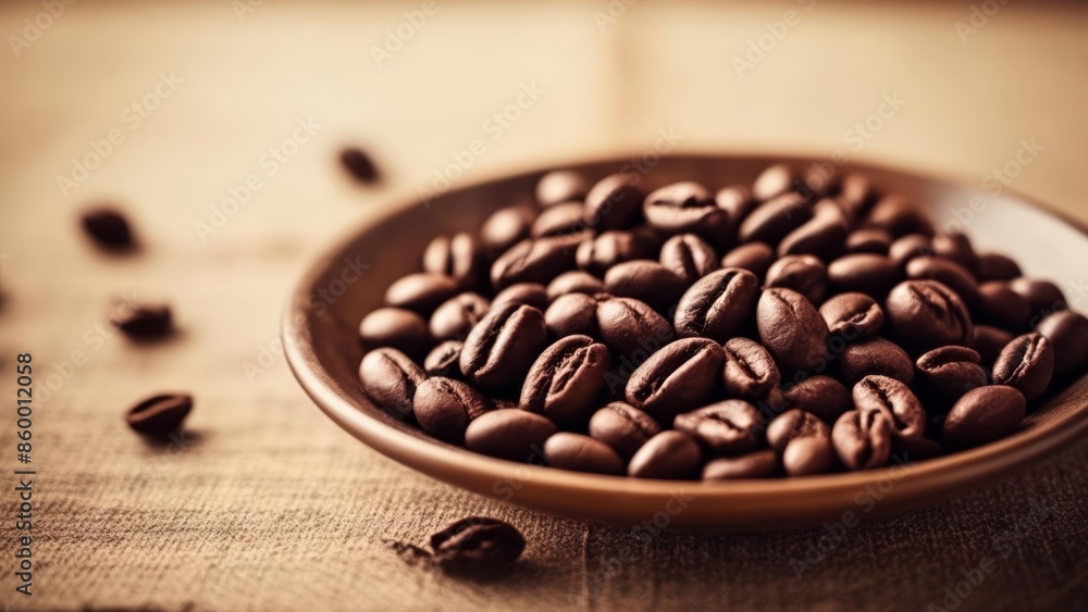 Aromatic coffee beans in a bowl ready to brew Aromatic coffee beans in a bowl ready to brew