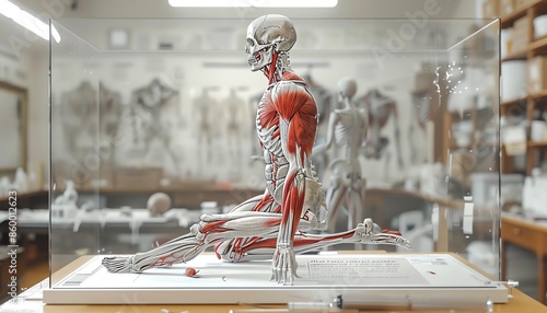 photorealistic digital rendering of a panoramic human anatomy illustration, incorporating intricate details and shading to showcase the complexity of the bodys internal structures with precis