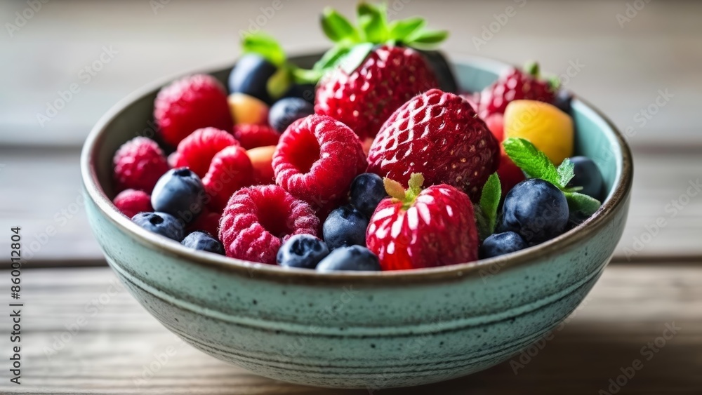 Fresh and vibrant fruit bowl ready to be enjoyed Fresh and vibrant fruit bowl ready to be enjoyed