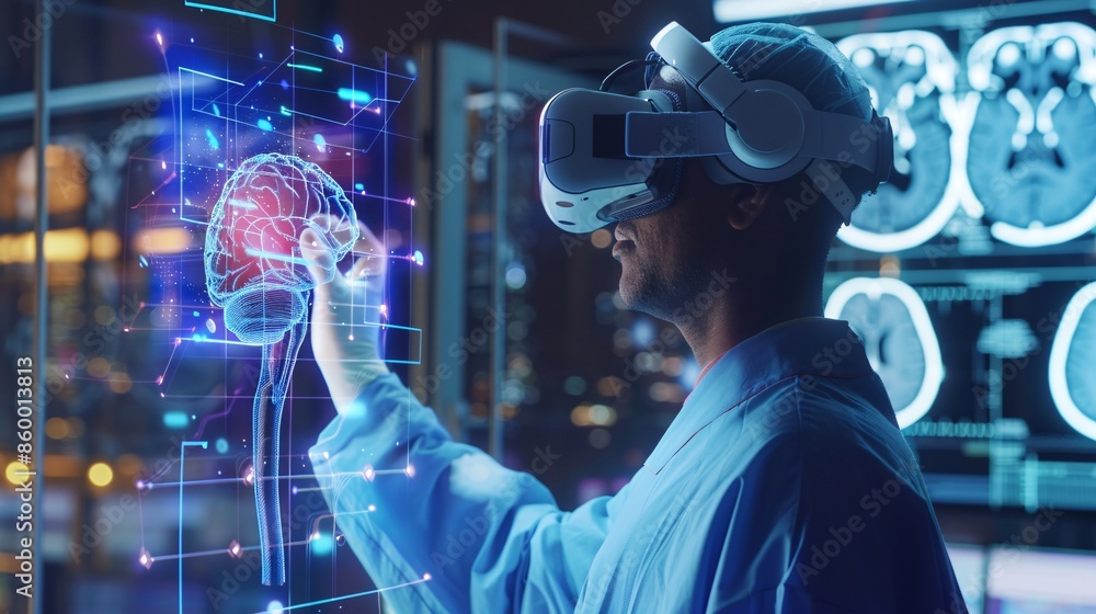 Doctor AR-Assisted operating Surgery in High-Tech Operating Room Advanced Medical Technology Background Doctor AR-Assisted operating Surgery in High-Tech Operating Room Advanced Medical Technology Background
