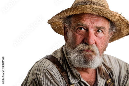 Isolated Farmer Curious on a transparent background