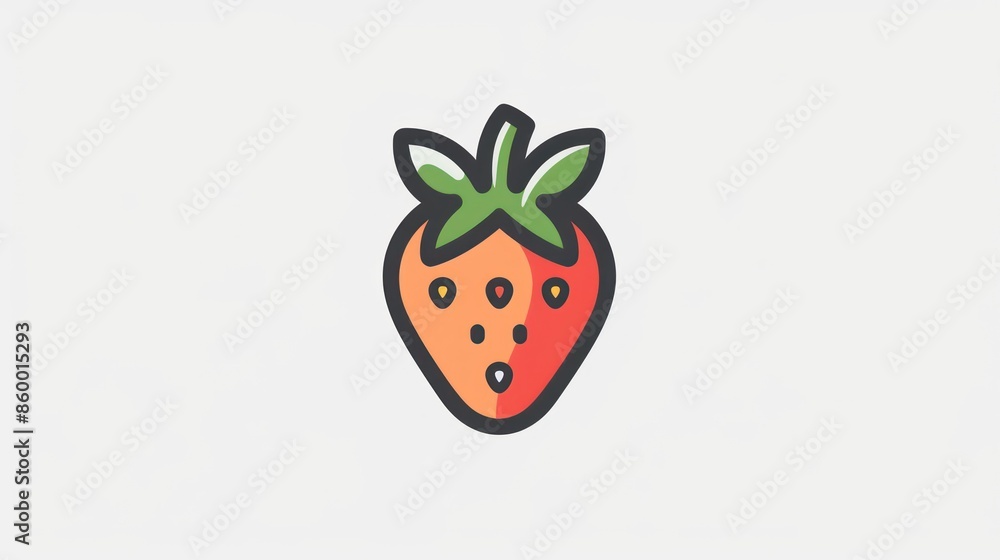 Simple Illustration of a Red Strawberry Simple Illustration of a Red Strawberry