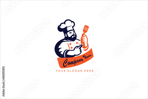 chef logo design vector illustration, restaurant symbol vector