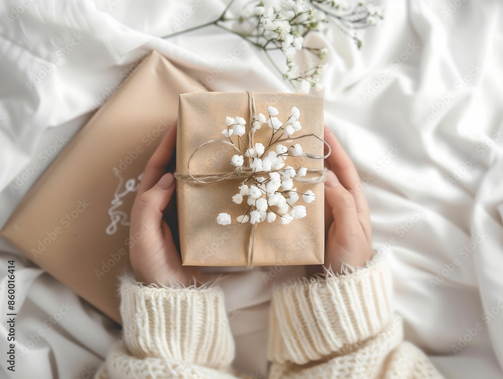 A lady stretches out her hands to receive a gift A lady stretches out her hands to receive a gift