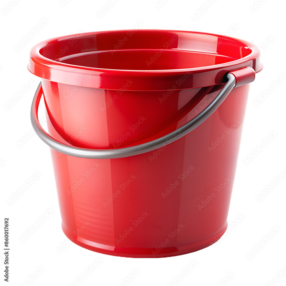 Red bucket isolated on transparent background Red bucket isolated on transparent background