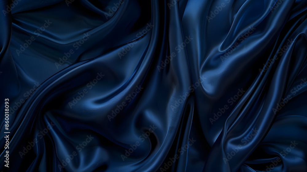 Abstract dark background Silk satin fabric Navy blue color Elegant background with space for design Soft wavy folds Christmas birthday anniversary award Template : Generative AI Abstract dark background Silk satin fabric Navy blue color Elegant background with space for design Soft wavy folds Christmas birthday anniversary award Template : Generative AI